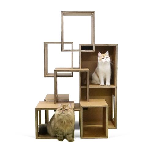 キャットタワー 猫 多頭飼い 頑丈耐久 強化段ボール インテリア おしゃれ 据え置き 組立式 日本製 セブンルームズ 18,109円