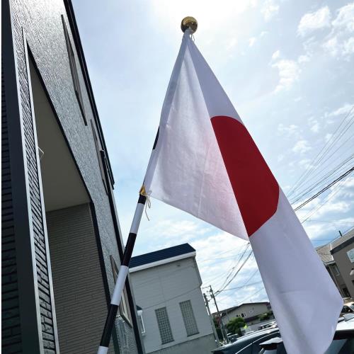 家庭用国旗セット 日の丸 70×100？ 安心の日本製 すぐに使えるフルセット 綿100％ 祝日 掲揚 自宅 玄関 金具 簡単_2
