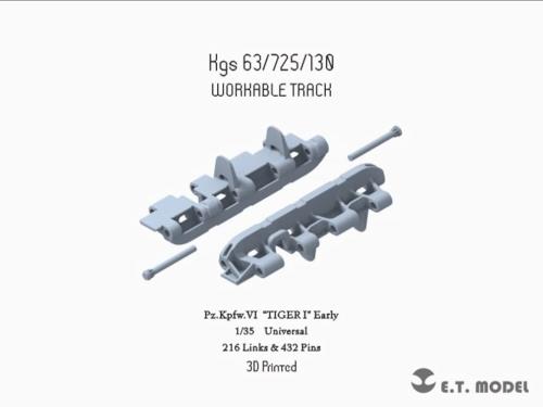イーティーモデル 1/35 第二次世界大戦 ドイツ タイガーI型 初期型 可動履帯(3D) プラモデル用パーツ P35-004