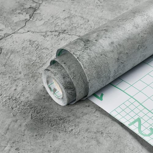 Haimin はがせる壁紙シール コンクリート調60cmx10m 厚手壁紙シール 防水 防汚 耐油 耐熱 3d壁紙グレー DIY 家具 壁 キッチン 扉 テーブル 店舗 装飾シート補修 カッティングシート リメイクシート (ライトグレークラック)