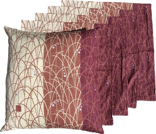 座布団カバー 55 59 5枚セット ツユクサA レッド 日本製 55x59 セット