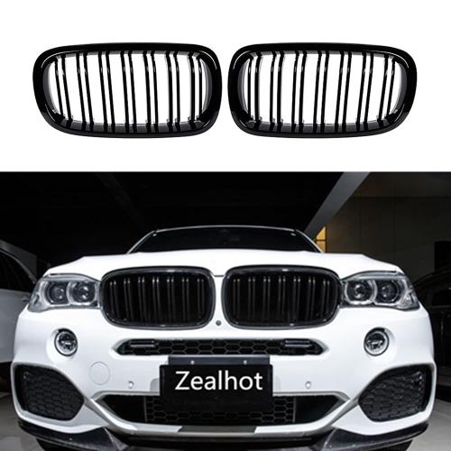 Zealhot フロントグリル キドニーグリル BMW X5シリーズ F15 X6シリーズ 15-IN F16 左右セットラジエターグリル(2015-2019)