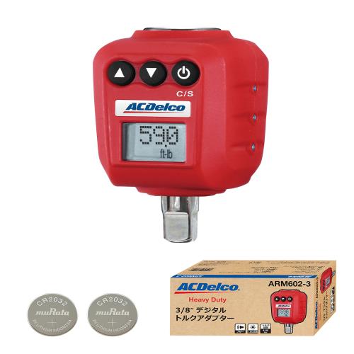 ACDelco 3/8 (9.53mm) デジタルトルクアダプター 測定範囲8-80Nm 高精度 ブザーLED警告灯内蔵 ISO6789 校正証明書付属 自動車エンジン修理 トルク値校正（日本語取扱説明書付属）ARM602-3