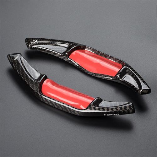 [BOMI]兼容/替？トヨタパドルシフトカバー シフト パドル エクステンション リアルカーボン製 パドルシフトカバー パドルシフトエクステンション レイツ RAV4 カムリ カロー (黒, 18年—21年)