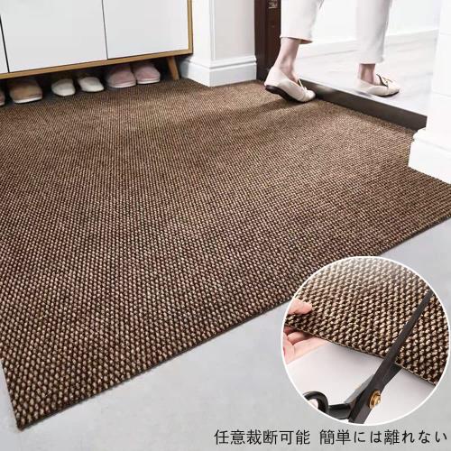 玄関マット キッチンマット屋外 室内 滑り止め 業務用 無地 大判 マット シンプル 泥落とし 足ふきマット（ブラウン120*150）_1