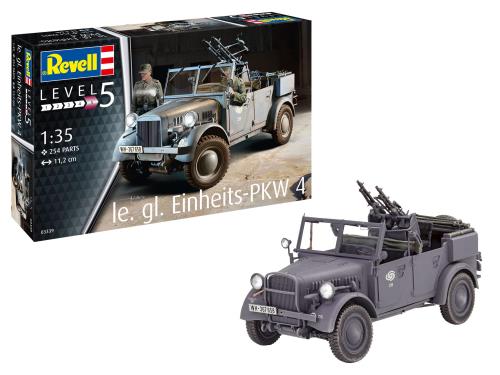 ドイツレベル 1/35 ドイツ軍 Einheits-PKW Kfz.4 軽四輪駆動対空車両 プラモデル 03339 成型色