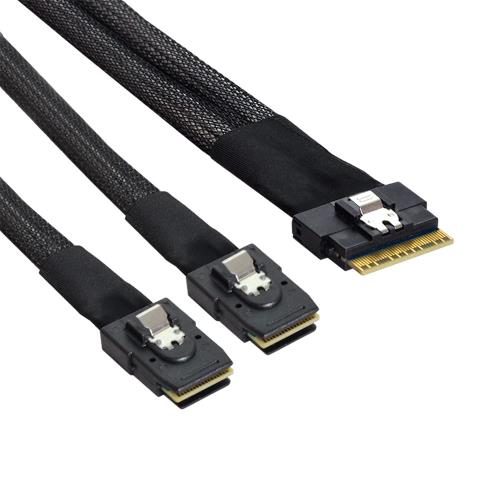 NFHK PCI-E ウルトラポート スリムライン SAS スリム 4.0 SFF-8654 8i 74ピン→デュアル SFF-8087 Mini SAS ケーブル PCI-Express_7