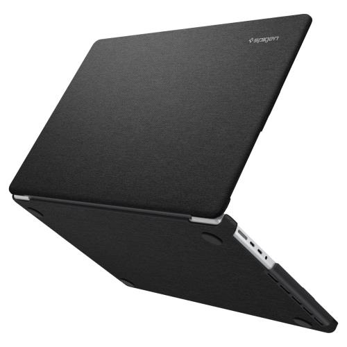 Spigen Macbook Pro 16インチ ケース M4 Pro / M4 Max (2024) / M3 シリーズ / M2 シリーズ / M1 シリーズ モデル 用 耐衝撃 すり傷防止 ファブリックカバー パソコンケース ハードシェルケース ACS04211 (ブラック)