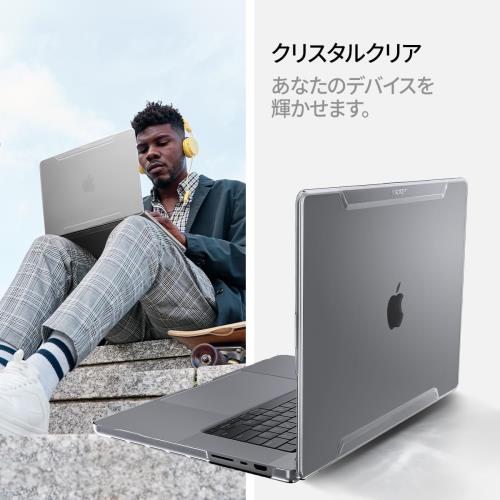 Spigen Macbook Pro 16インチ ケース ハードシェルケース M4 Pro / M4 Max (2024) / M3 シリーズ / M2 シリーズ / M1 シリーズ モデル 用 A2485 (2021) シン・フィット ACS04210 (クリスタル・クリア)_2