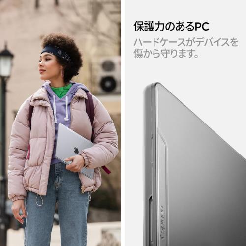 Spigen Macbook Pro 16インチ ケース ハードシェルケース M4 Pro / M4 Max (2024) / M3 シリーズ / M2 シリーズ / M1 シリーズ モデル 用 A2485 (2021) シン・フィット ACS04210 (クリスタル・クリア)_3