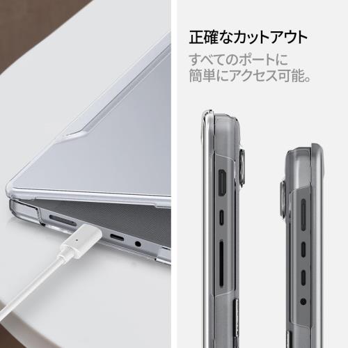 Spigen Macbook Pro 16インチ ケース ハードシェルケース M4 Pro / M4 Max (2024) / M3 シリーズ / M2 シリーズ / M1 シリーズ モデル 用 A2485 (2021) シン・フィット ACS04210 (クリスタル・クリア)_6