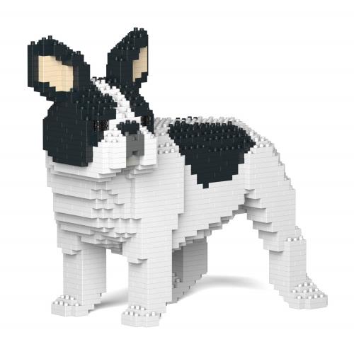 リアルな動物オブジェを作れる ブロックおもちゃ おどけた表情 フレンチ ブルドッグ 26.3×12.5×高さ24.2cm ネジで固定する丈夫なブロック 大人向け 立体パズル 崩れない インテリア小物 JEKCA エンヴェールヘルック
