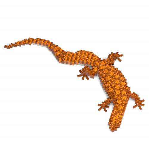 リアルな動物オブジェを作れる ブロックおもちゃ 本物そっくり トゲオオオトカゲ 49.4×31.3cm ネジで固定する丈夫なブロック 大人向け 立体パズル 崩れない インテリア小物 JEKCA エンヴェールヘルック