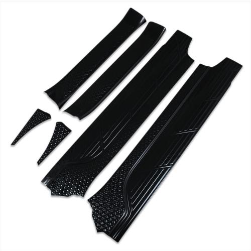 RUIQ トヨタ 新型ヴォクシー VOXY/ノア NOAH 90系(令和4年1月〜) 専用 内装 ステンレスステップ ガーニッシュ サイドステップガーニッシュ フルカバートリム Toyota Noah/VOXY 専用設計 (炭素繊維黒色仕様)