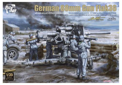 ボーダーモデル 1/35 ドイツ軍 88mm砲 Flak36 w/砲兵フィギュア プラモデル BT013 成型色