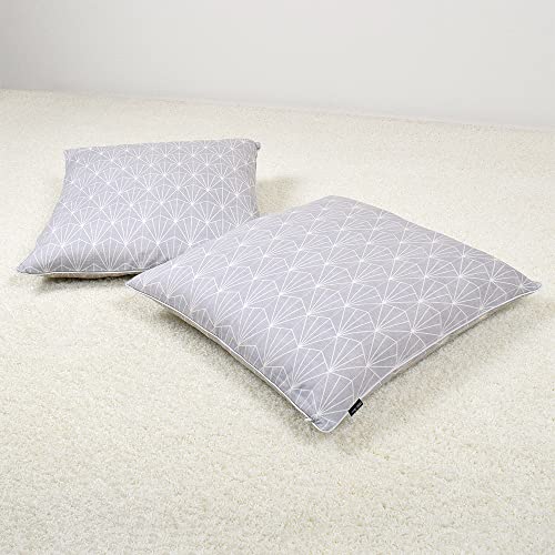 スタイルデコール(STYLE Decor) 座布団カバー 55×59 2枚セット 銘仙判 おしゃれ 綿100% 北欧 グレー シンプル ライン W3401200