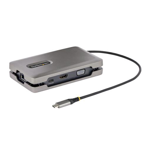 StarTech.com USBマルチハブ/USB-C/2画面/4K60Hz HDMIVGA/100W/3xUSB/ LAN