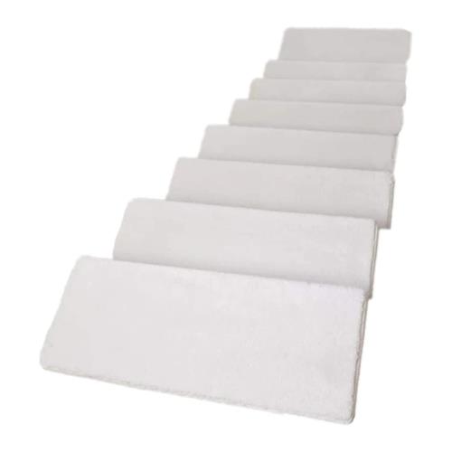 階段マット 厚さ18mm 15枚 ふわふわ 滑り止め 防音 折り曲げ 新型 足腰にやさしい 超厚手 キズ防止 吸着 ズレない 耐久的 四季通用 階段クッション 階段カーペット 大きい 長方形 65×24cm 多色 アイボリー白