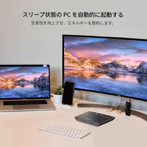 AV Access KVMスイッチ 2入力2出力モ ニター2 台、コンピューター2 台、USB4 個、EDID、ホットキースイッチ、独立したPCコントロール、4K@60Hz HDMIデュアルモニター、1 台または2 台のPCを同時に表示、Dell HP Shareシングルキーボードマウス用