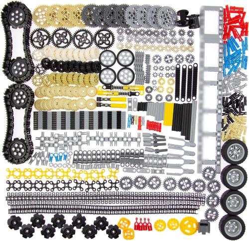 844ピース テクニックパーツ ギア 車軸セット ブロック、ホイール チェーンリンクピン コネクタージョイント トラックタンク ホイール ショックアブソーバー ステアリングシャフト Moc STEM ROBOT DIY用