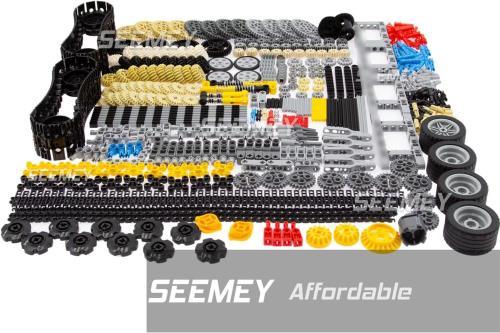 844ピース テクニックパーツ ギア 車軸セット ブロック、ホイール チェーンリンクピン コネクタージョイント トラックタンク ホイール ショックアブソーバー ステアリングシャフト Moc STEM ROBOT DIY用_6