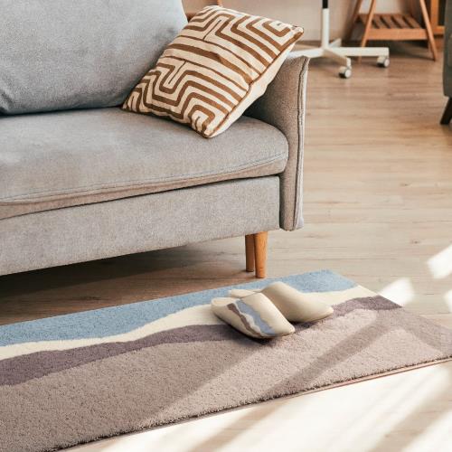 センコー M+home キンバリー 玄関マット インテリアマット 約55×85cm ベージュ モダン 日本製 抗菌 防臭 洗える 27856_4