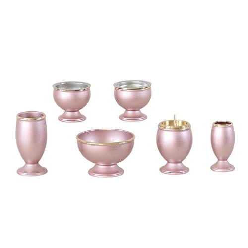 モダン仏具「流星」ピンク 6具足 2.5寸 真鍮製 六具足
