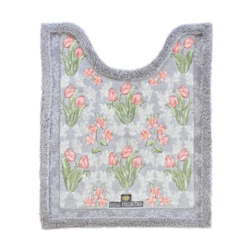 オカ(OKA) ロイヤルコレクション アーツ トイレマット 約75cm×63cm(ロングサイズ)(首下 約57cm) グレー (洗える 北欧 おしゃれ) 5,518円