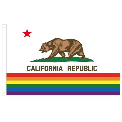 LOVE MIYABI カリフォルニア州旗 レインボー 特大サイズ 240cm×150cm 西海岸スタイル タペストリー CALIFORNIA REPUBLIC レインボーフラッグ カリフォルニア共和国 カリフォルニアの旗 国旗 アメリカ アメカジ 西海岸風インテリア おしゃれ アメリカン雑貨 アメリカ雑貨 (240