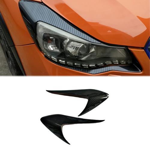 HyoLebi スバル XV GP系 2012.10〜2017.04に適合カーボン柄 上ヘッドライトアイライン装飾パーツ傷防止耐久性アクセサリー2枚