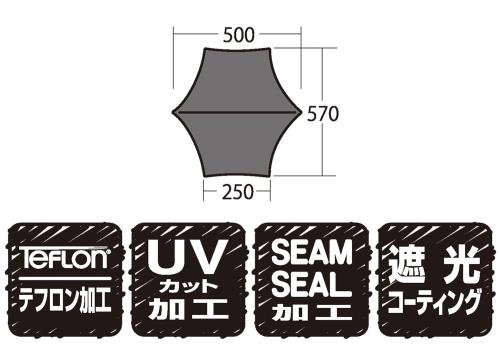 Canadian East×ogawa BLACK LABEL アウトドア キャンプ タープ フィールドタープ ヘキサ ST ブラックシリーズ CETO1020N