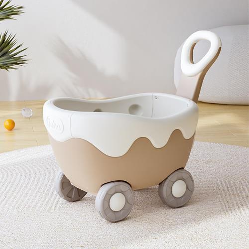 Gorocking クリームのワゴン おもちゃ箱 ボックス 手押し車 赤ちゃん キッズワゴン ベビーウォーカー ワゴントイ おもちゃ収納 つかまり立ち おしゃれ かわいい