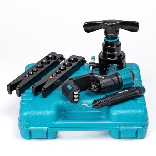 LIBRATON フレアツール 偏芯式フレアリングツール フレア加工ツール エアコン配管工具 φ1/4-3/4インチ φ6-19mm対応 銅 真鍮 アルミ用 パイプカッター バリ取りバー付き