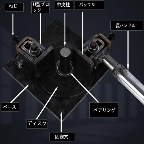 ベンダー 鉄筋曲げ シングルベアリング式 手動 丸鋼16ＭＭ 鉄筋 ステンレス棒 平鉄 手間を省くアルミ製品 (16ＭＭ)_1