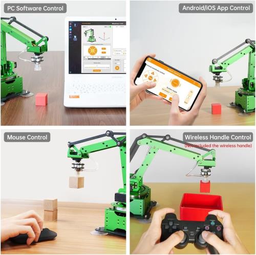 ロボットアームキット、Arduiino Pythonプログラミング、ESP32オープンソーススマートロボットアーム、バスサーボ、吸引ノズル、Wi-Fi＆Bluetooth接続、STEM科学教育用スターターキット、MaxArm_2