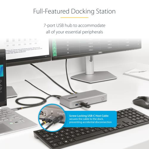 StarTech.com ドッキングステーション USB-C接続 2画面 4K60Hz 85W 7x USBハブ LAN Windows 101N-USBC-DOCK_1