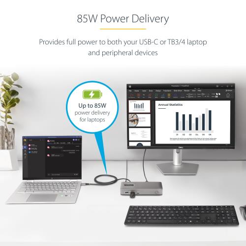 StarTech.com ドッキングステーション USB-C接続 2画面 4K60Hz 85W 7x USBハブ LAN Windows 101N-USBC-DOCK_2