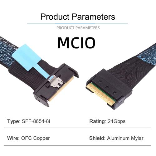 xiwai MCIO SFF-8654 SAS 4.0 74ピン オス - PCI-E スリムライン 8i 74ピン オス PCI-E 5.0 ミニ クール エッジ IO エクステンダー ケーブル 1.15 フィート_4