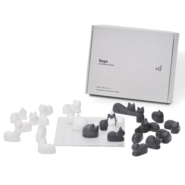 アッシュコンセプト(h conceot) プラスディー(+d) Nego ネゴ 猫の陣取りゲーム DA-1360 2人用 猫 ボードゲーム 囲碁風 知育 玩具 大人 子供 プレゼント 日本製 大人も子供も楽しめる
