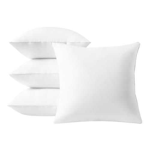 Ashler クッション 中身 45×45cm 4個セット 中綿115% 圧倒的ボリューム感 側生地綿100% 潰れない ヌードクッション 抗菌防臭加工 背もたれ 洗える