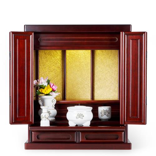 木々語り 仏壇 ミニ 小型仏壇New 18号 LED照明付幅47cm 奥30cm 高さ55cm天然桐材/小さな仏壇 ミニ モダン/家具調仏壇/軽量/高級/和室/洋室/コンパクト リビング おしゃれに最適