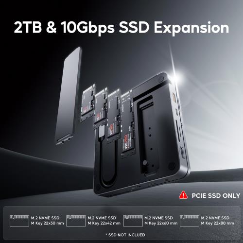 PULWTOP 9 in 1 iPad ドッキングステーション USB-C ハブ 折り畳み式 タブレットスタンド HDMI 4K@60Hz +SSDスロット付 (SSD含まれない) + USB-C 3.2 + USB-A 3.2 10Gbps + USB-A 2.0 + SD/TF + 3.5mmイヤホンジャック + PD 100W入力 iPad Pro Air用_5