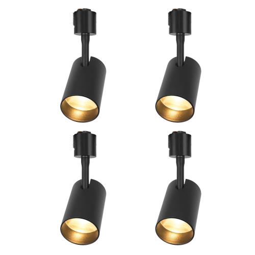 ダクトレール ダクトレール用スポットライト LED一体型照明 4個セット 60W形相当 3000K電球色LED COB10W*4 LED内蔵式 間接照明 ライティングレール用スポットライト 取付簡単 ブラック