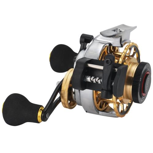Xtahdge 自動ワイヤースプレッド10+ 1BBフライフィッシングリールアルミニウム合金フィッシングリール左/右ハンドラフトリールアイスフィッシングリール自動ラインキャスティングフライリール, Right hand, Gold