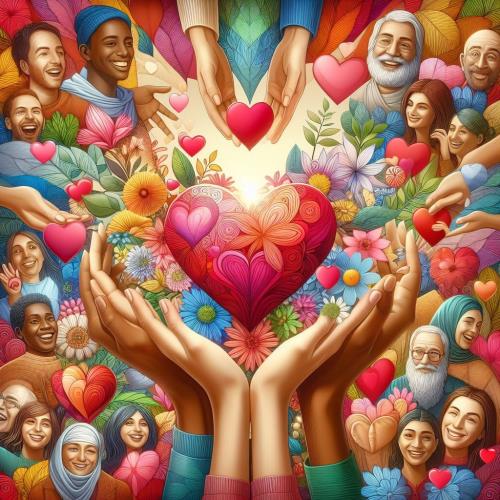 PosterPapaa 500ピース ジグソーパズル Love is All Around 大人用 18インチ x 18インチ カラフル 家族 楽しい 大胆なパズル 5,570円