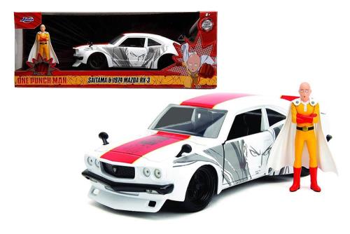 ワンパンマン グッズ 7cmサイタマ フィギュア  1/24スケール 1974マツダRX-3 ダイキャストカー JadaToys [並行輸入品]