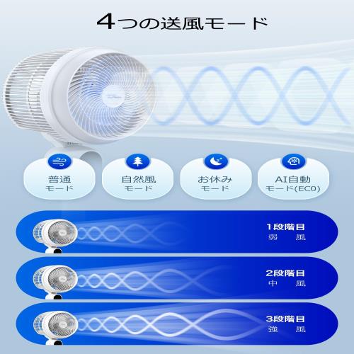 サーキュレーター 扇風機 兼用2024節電対策AIモードイオン機能 さーき