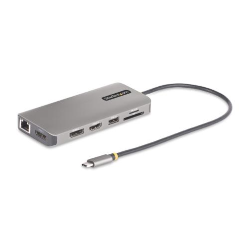 StarTech.com マルチポートアダプター／USB-C接続／トリプルモニター／2x 4K60Hz + 1x 4K30Hz HDMI  DisplayPort／100W USB PDパススルー／4x USB-A／イーサネット／SD  Micro SD／Windows  ChromOS／Type-Cハブ ドッキングステーション 154B-USBC-MULTIPORT