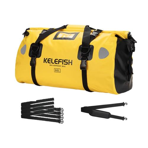 防水ダッフルバッグ 66L オートバイ旅行ドライバッグ バイクカヤックラフティングボートキャンプ用クイック固定ストラップ付き