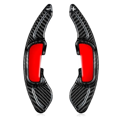 [T-carbon] マツダに適用する パドルシフトカバー アクセラ用 シフト パドル エクステンション リアルカーボン製 CX-4 CX-5 MX-5 アクセラ アテンザなどに適用アクセサリー（ブラック）